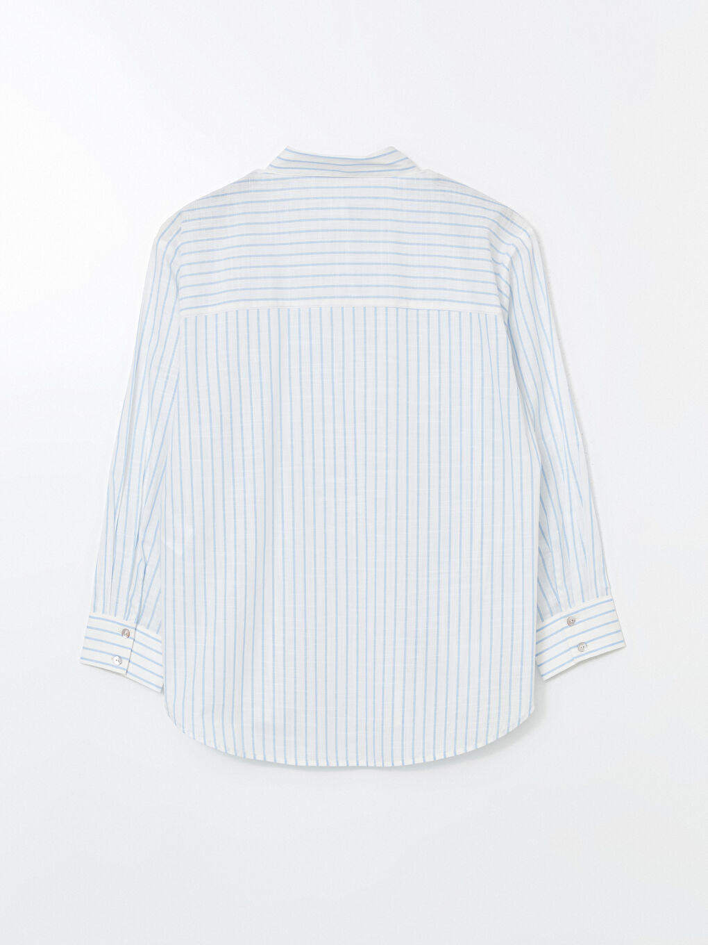 Striped Oversize Linen-Look Women's Shirt-5