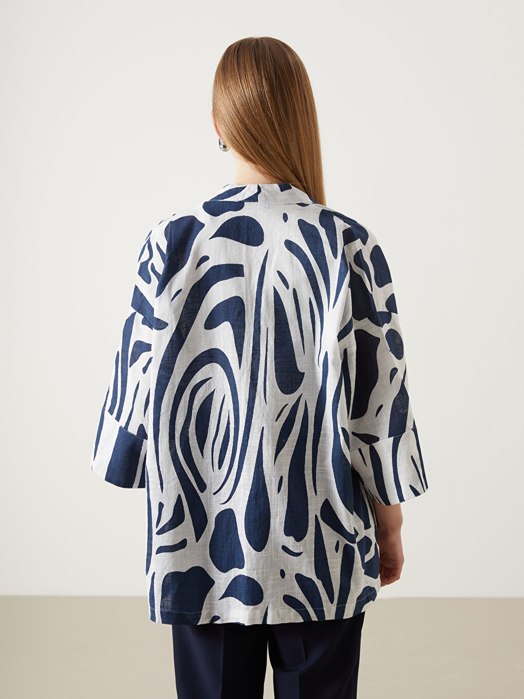 LCW Vision Shawl Collar Patterned Women's Kimono -S5G202Z8-LSJ