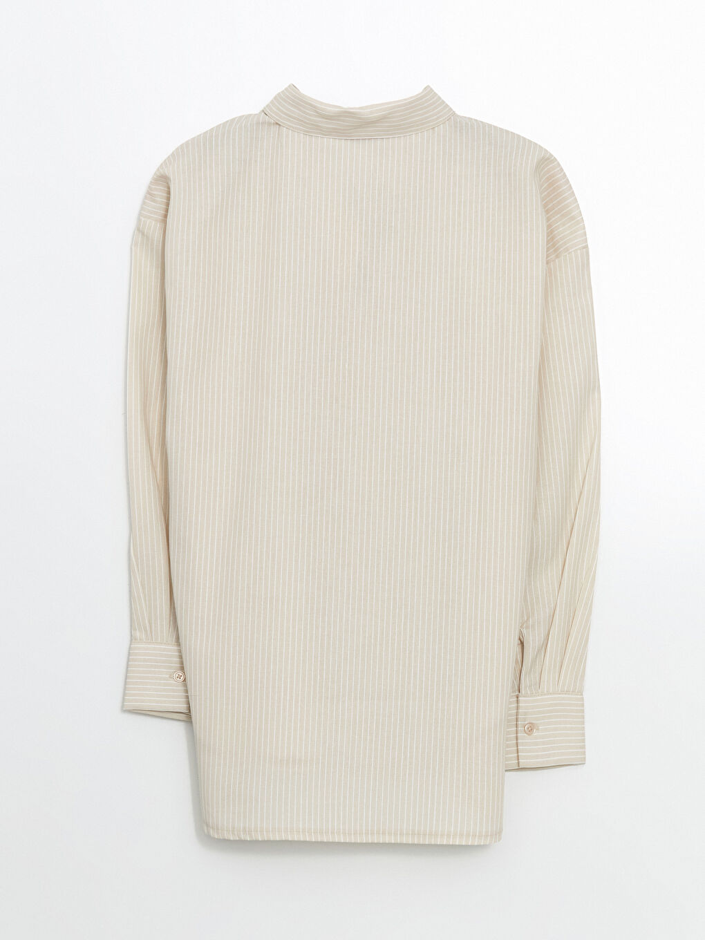 Striped Oversize Linen Blend Women's Shirt-5