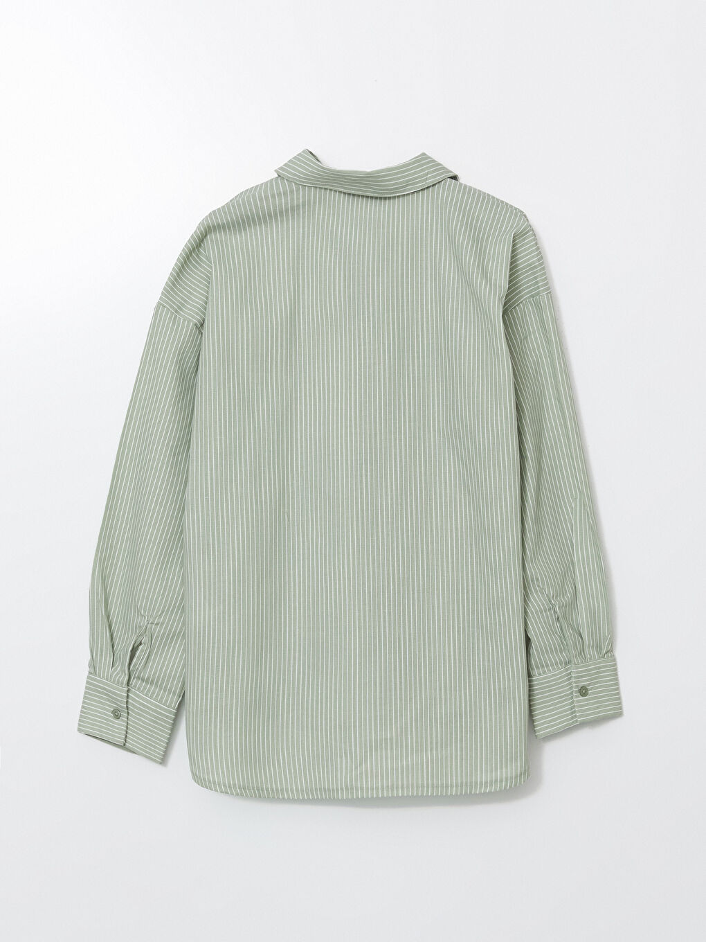 قميص نسائي واسع الحجم مُخَطَّط بمزيج الكتان-5