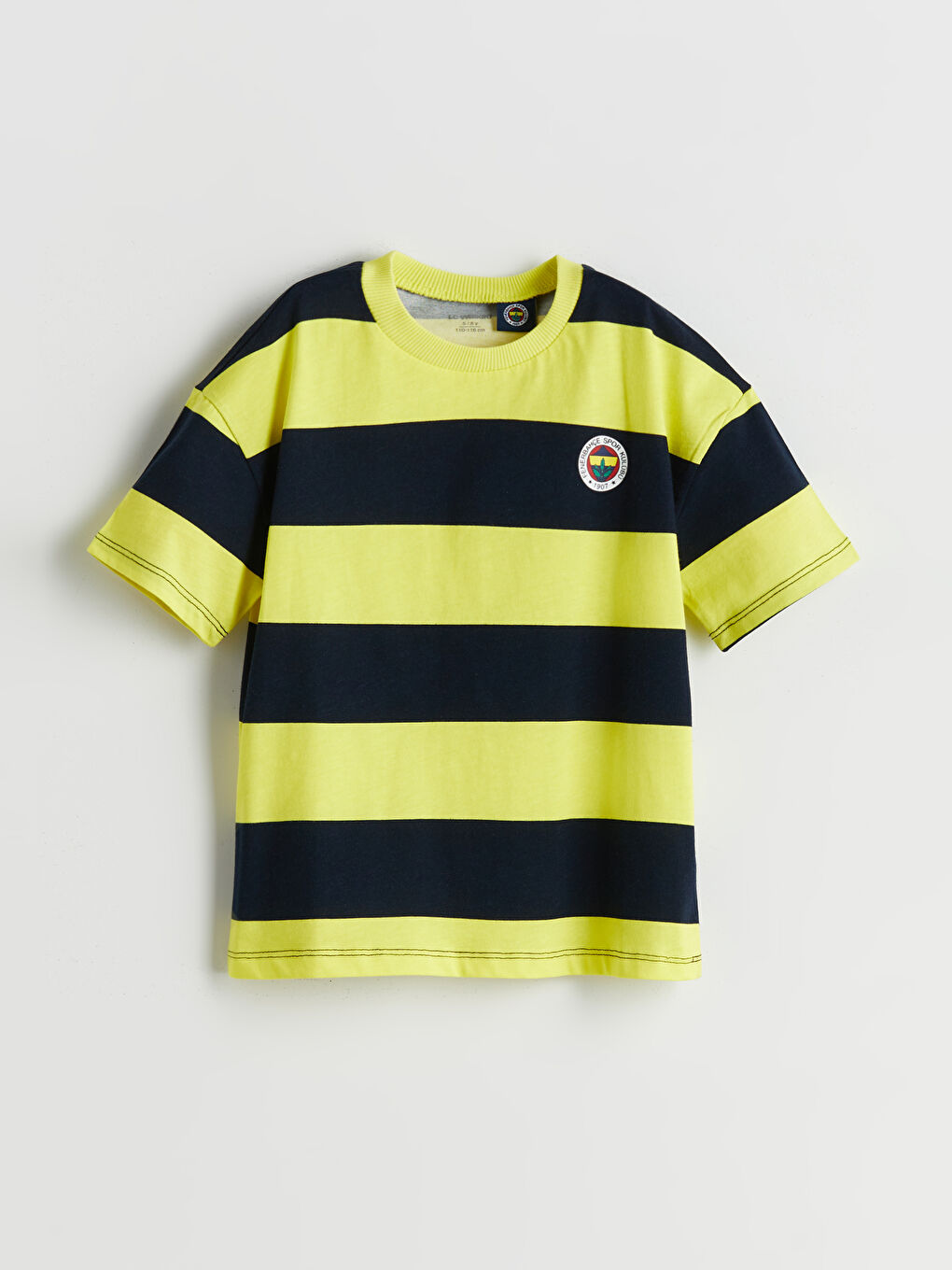 Sarı Çizgili Fenerbahçe Baskılı Erkek Çocuk Tişört