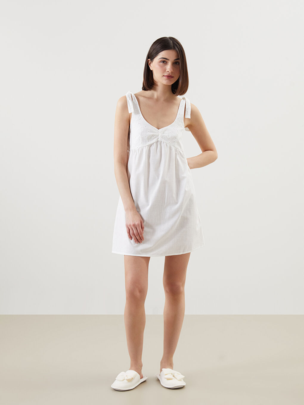 V Neck Patterned Women's Fancy Nightdress -S5G213Z8-JYX