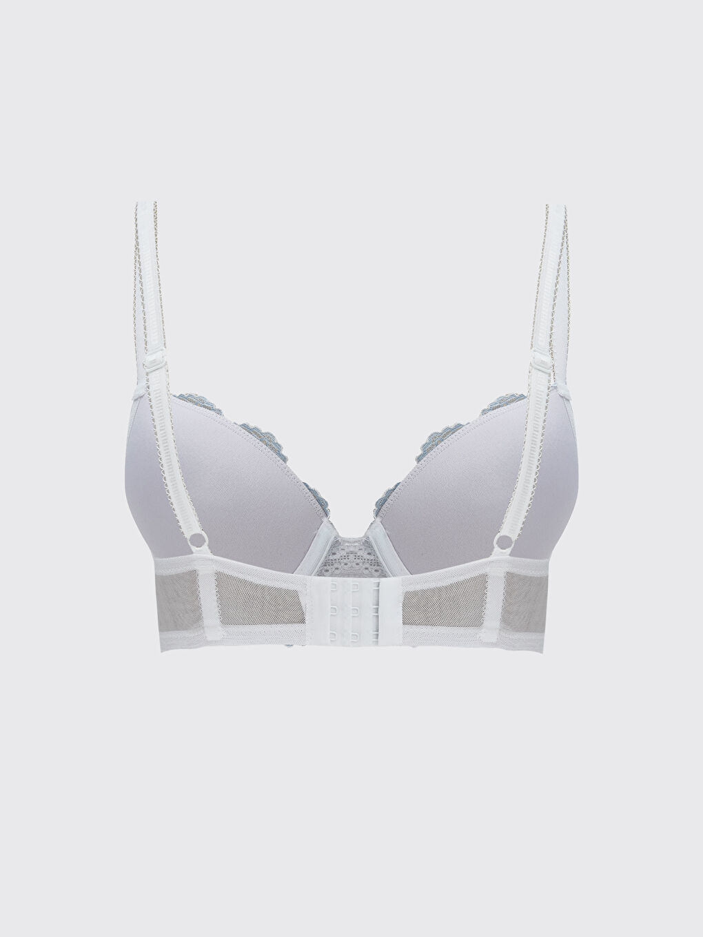 Lila Balenli Yarım Dolgulu Dantelli Tişört Sütyen-2