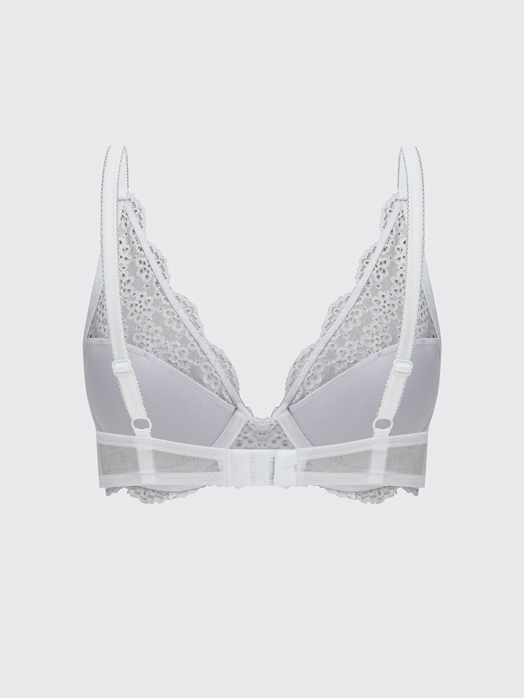 Beyaz Balenli Dolgusuz Dantelli Tişört Sütyen-2