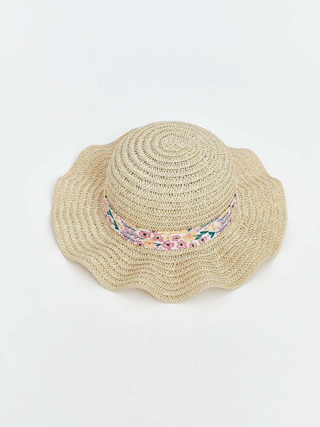 Floral Patterned Straw Baby Girls' Hat -S5G225Z1-G7K