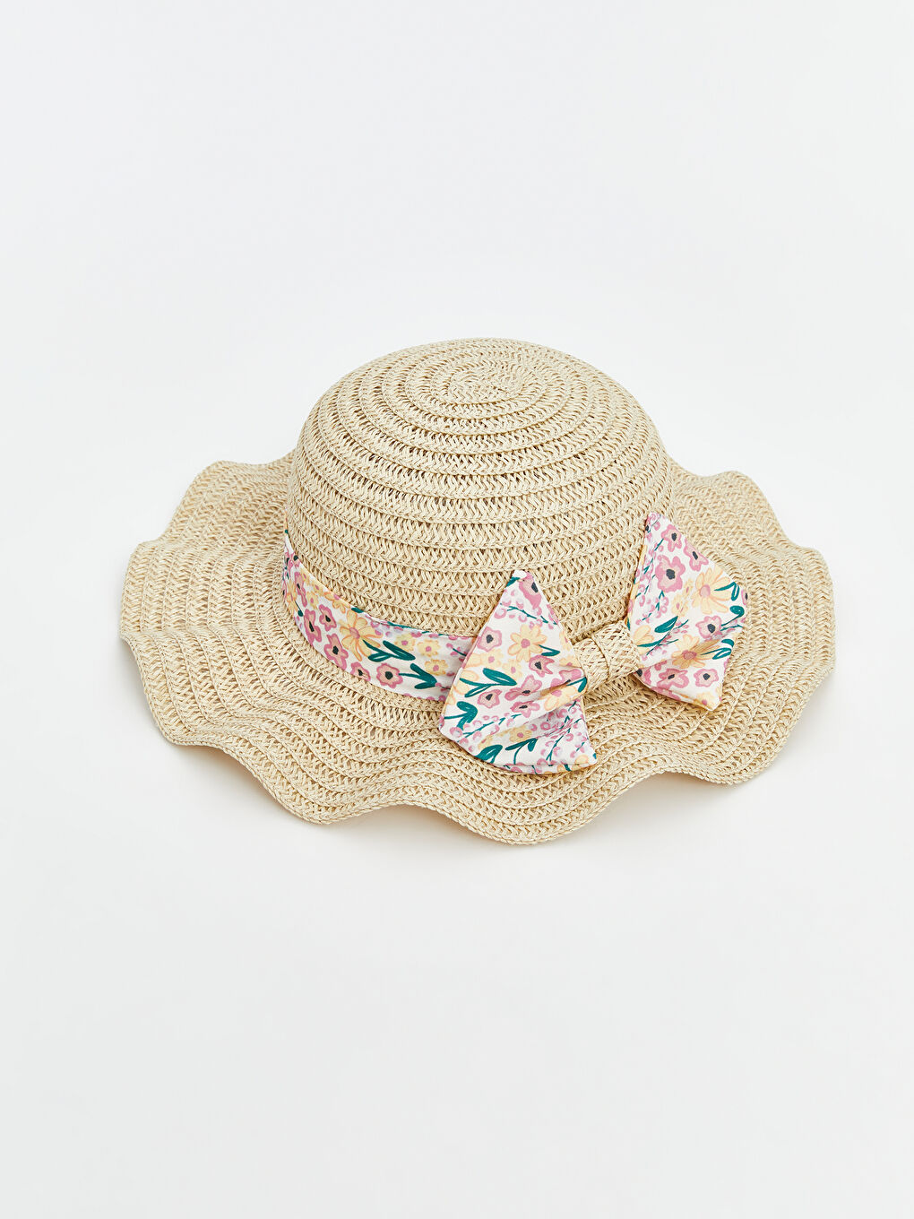 Floral Patterned Straw Baby Girls' Hat -S5G225Z1-G7K