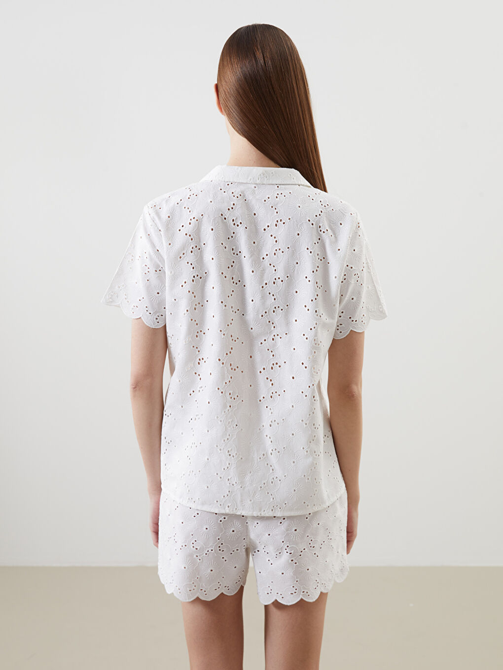 Self-Patterned Women's Shortie Pyjama Set -S5G233Z8-JYX