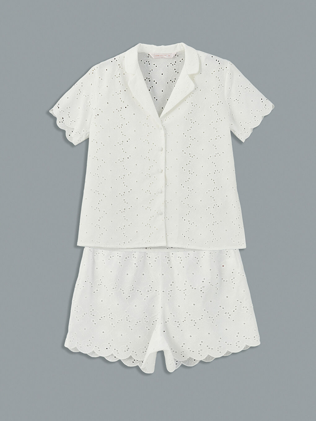 Self-Patterned Women's Shortie Pyjama Set -S5G233Z8-JYX