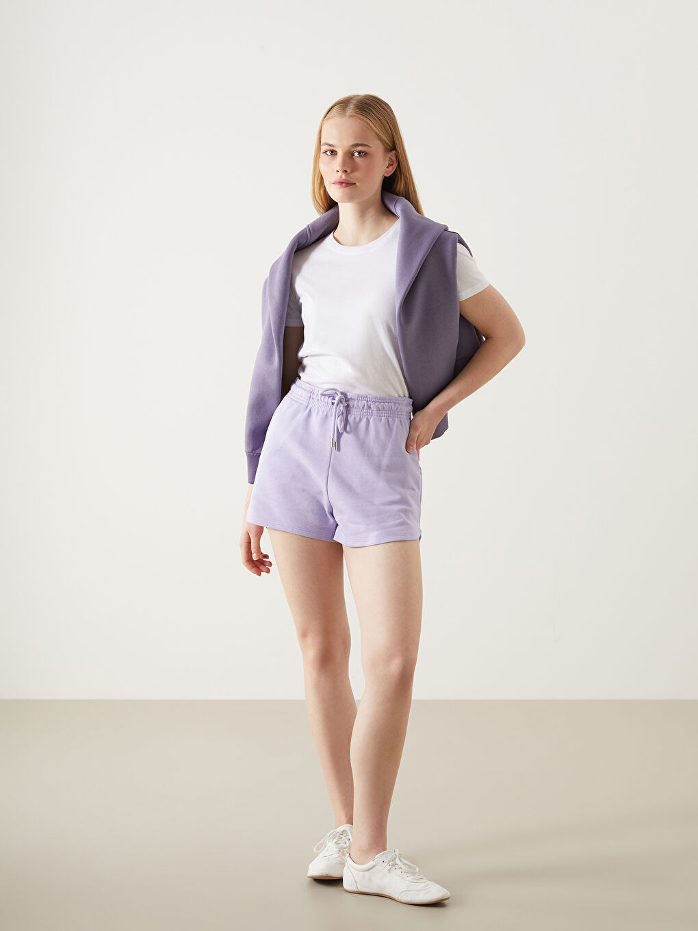 Elasticated Waist Women's Shorts -S5G273Z8-FKW