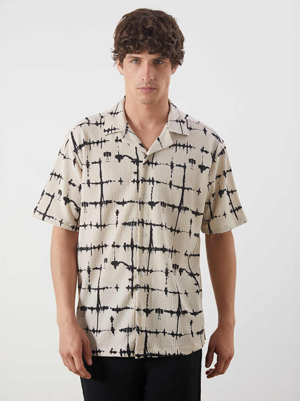 LCW Vision Regular Fit Short Sleeve Patterned Men's Shirt -S5G286Z8-R9J