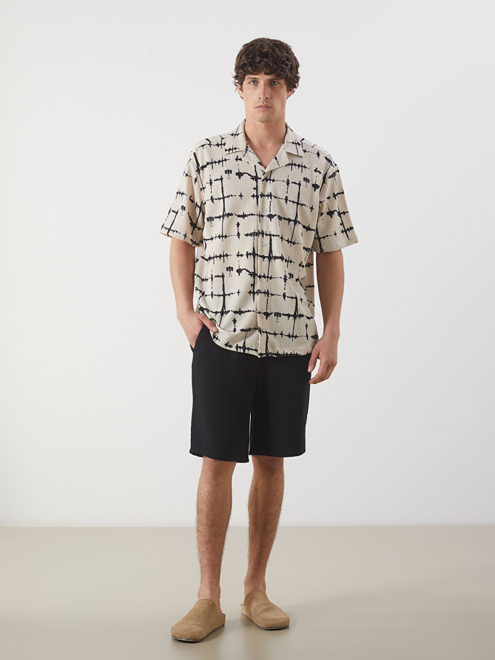 LCW Vision Regular Fit Short Sleeve Patterned Men's Shirt -S5G286Z8-R9J