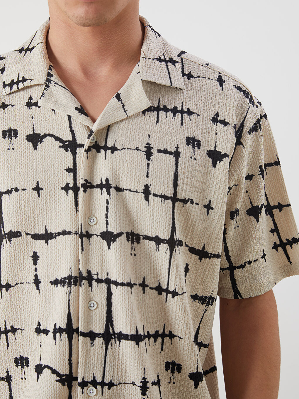 LCW Vision Regular Fit Short Sleeve Patterned Men's Shirt -S5G286Z8-R9J