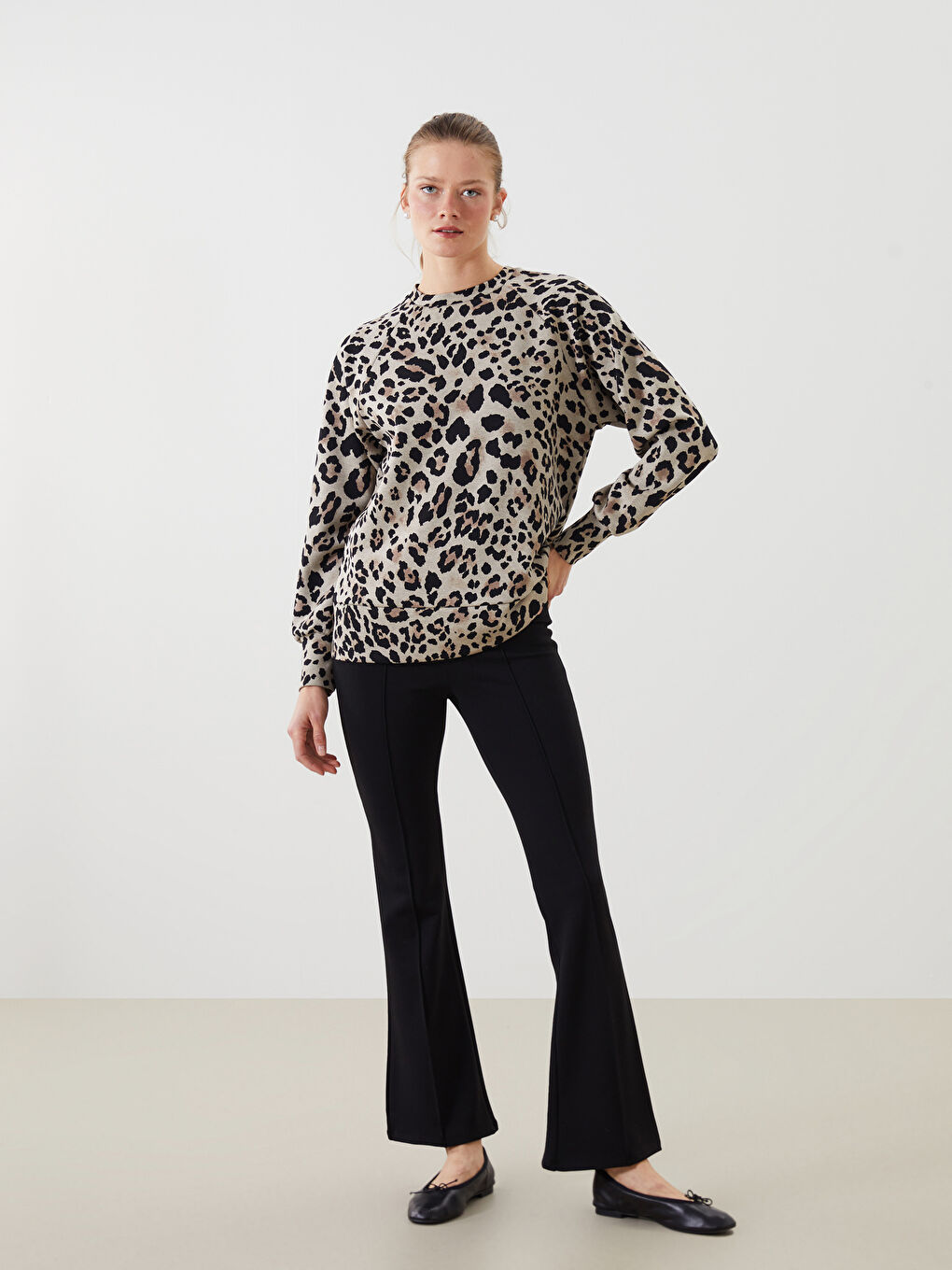 Elastic Waist Flared Trousers For Women -S5G312Z8-CVL