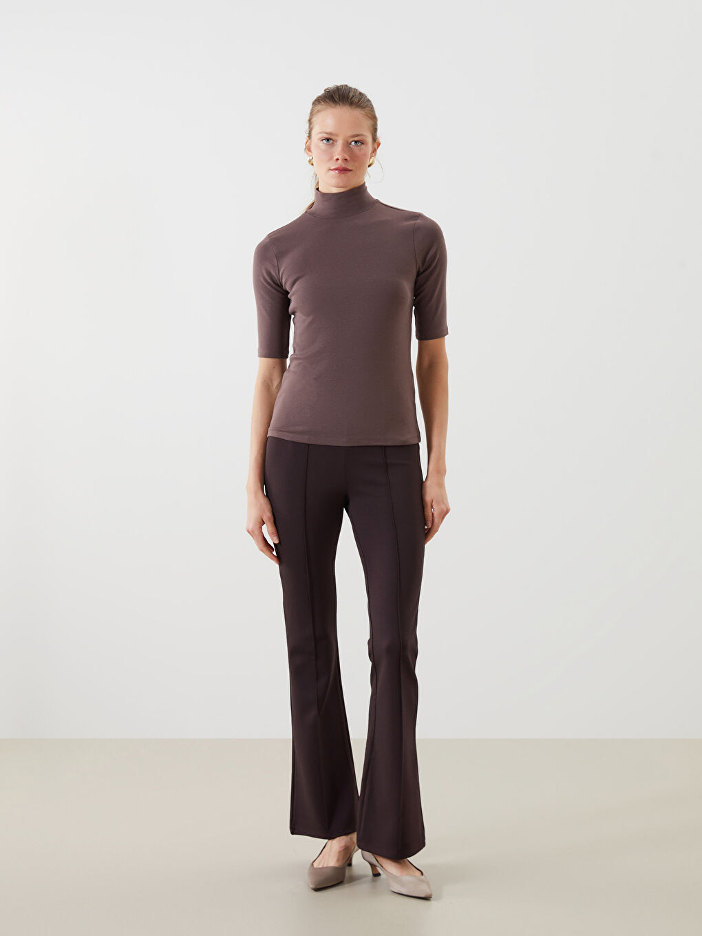 Elastic Waist Flared Trousers For Women -S5G312Z8-HKQ