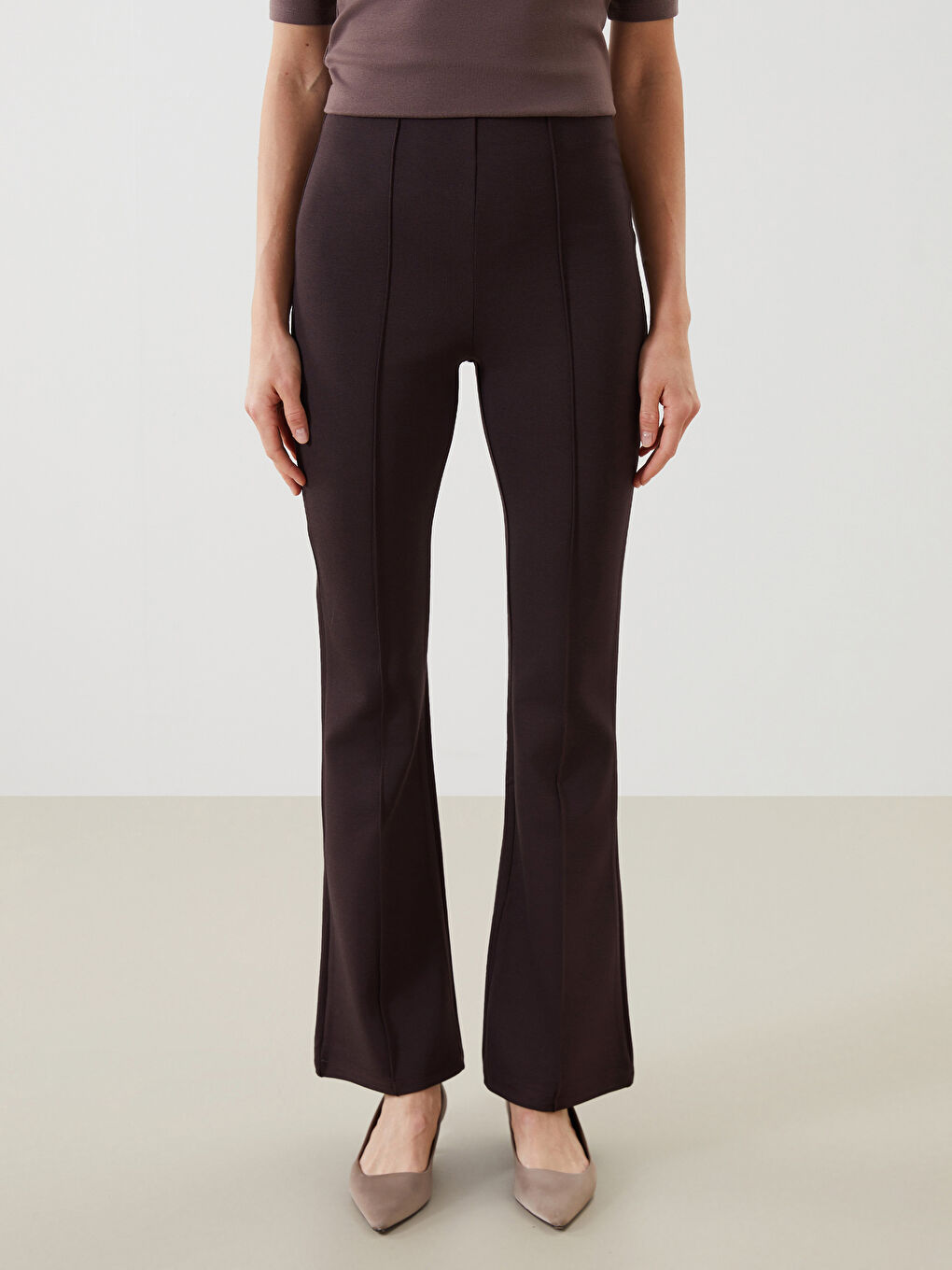 Elastic Waist Flared Trousers For Women -S5G312Z8-HKQ