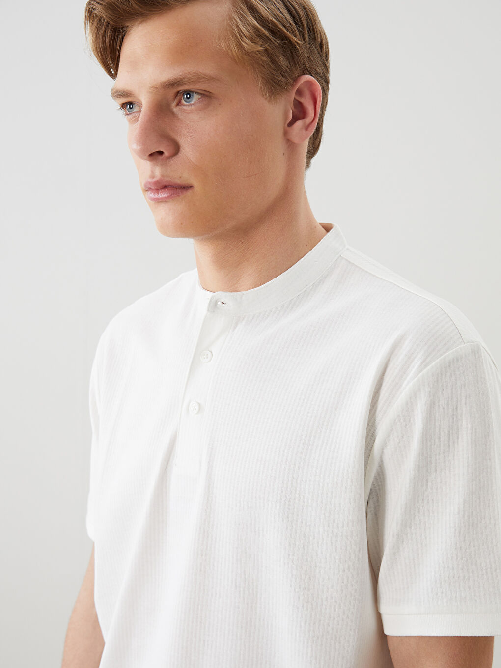 SOUTHBLUE Grandad Collar Short Sleeve Men's T-Shirt -S5G352Z8-R9J