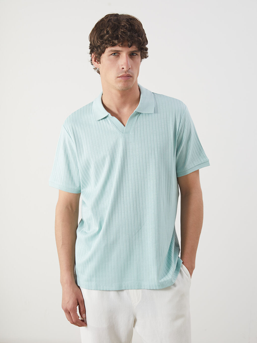 LCW Vision Men's Polo Neck T-Shirt -S5G358Z8-KG6