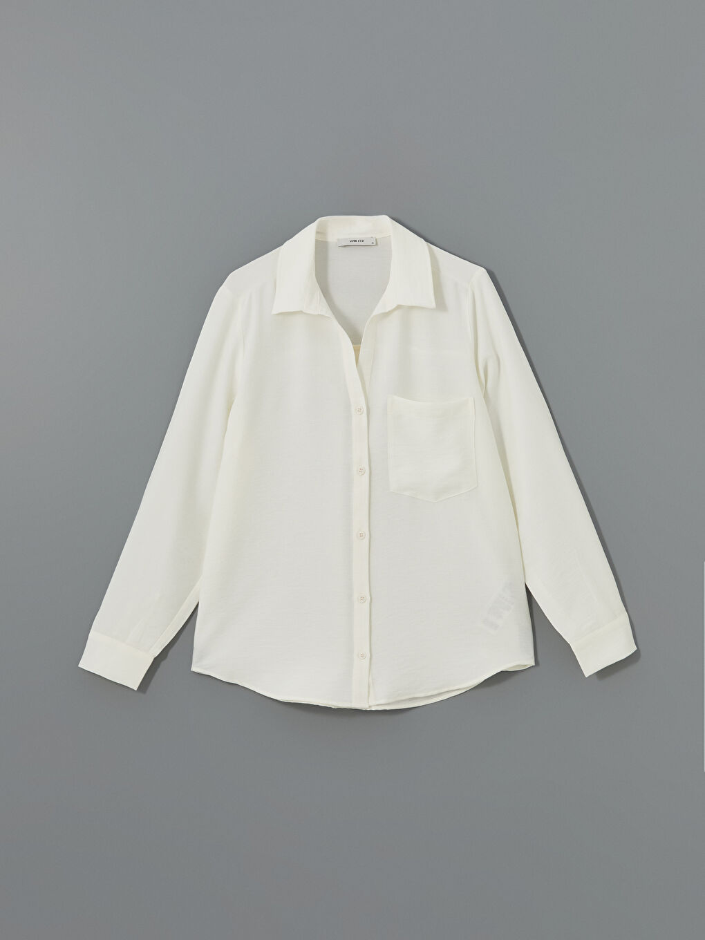 Ekru Loose Fit Kadın Gömlek-4
