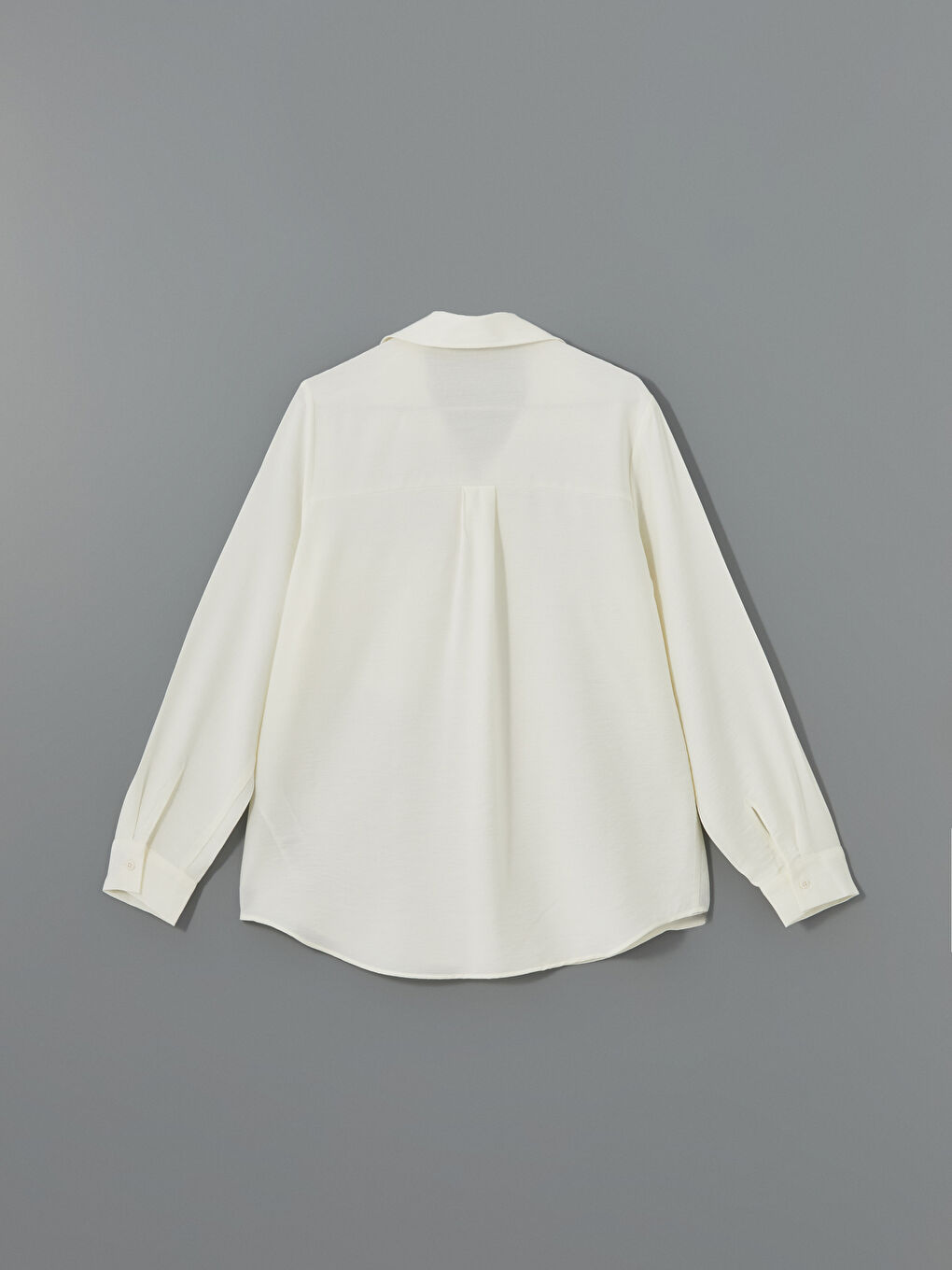 Ekru Loose Fit Kadın Gömlek-5