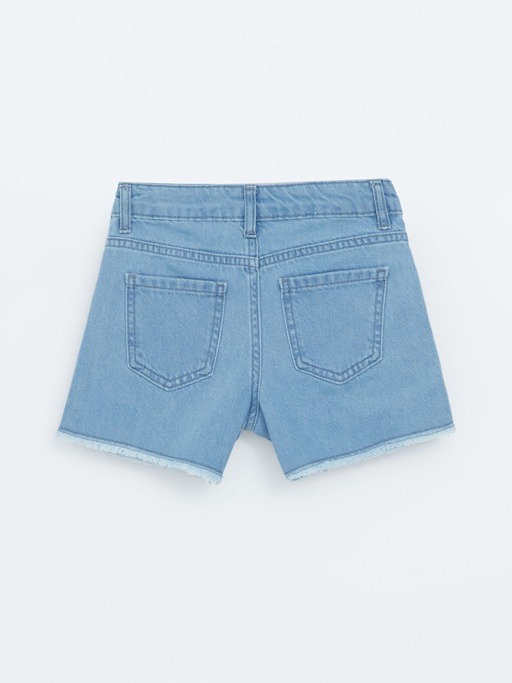 İndigo Baskılı Kız Çocuk Jean Şort-2