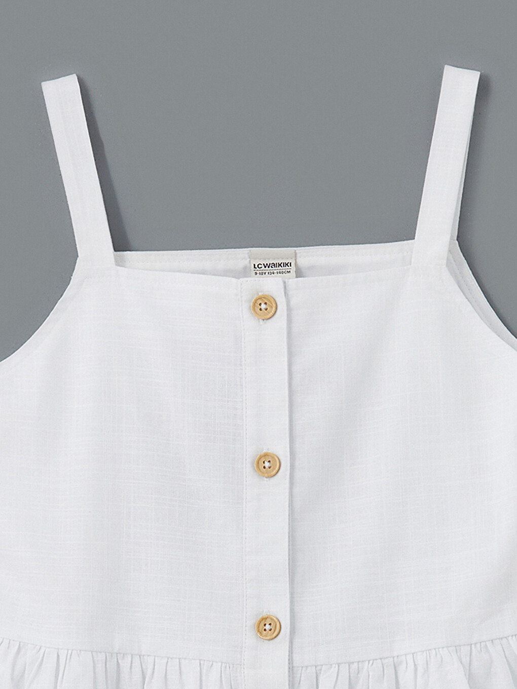 Plain Buttoned Girls' Dress-2
