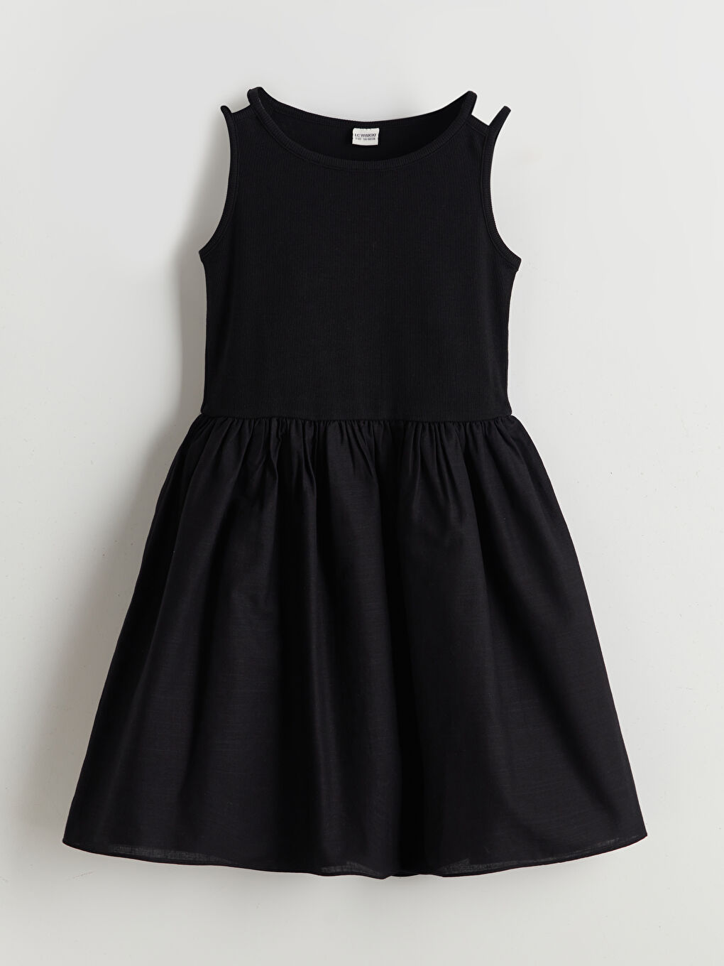 LCW Kids Plain Pleated Girls' Above Knee Dress -S5G386Z4-CVL