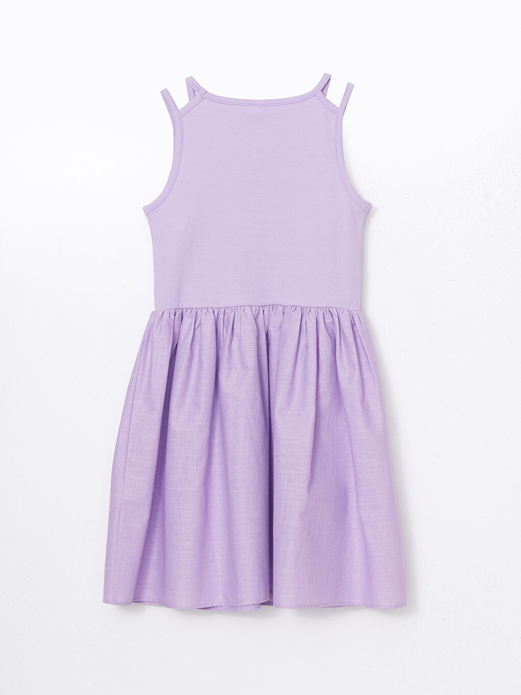 Plain Pleated Girls' Above Knee Dress -S5G386Z4-YTD