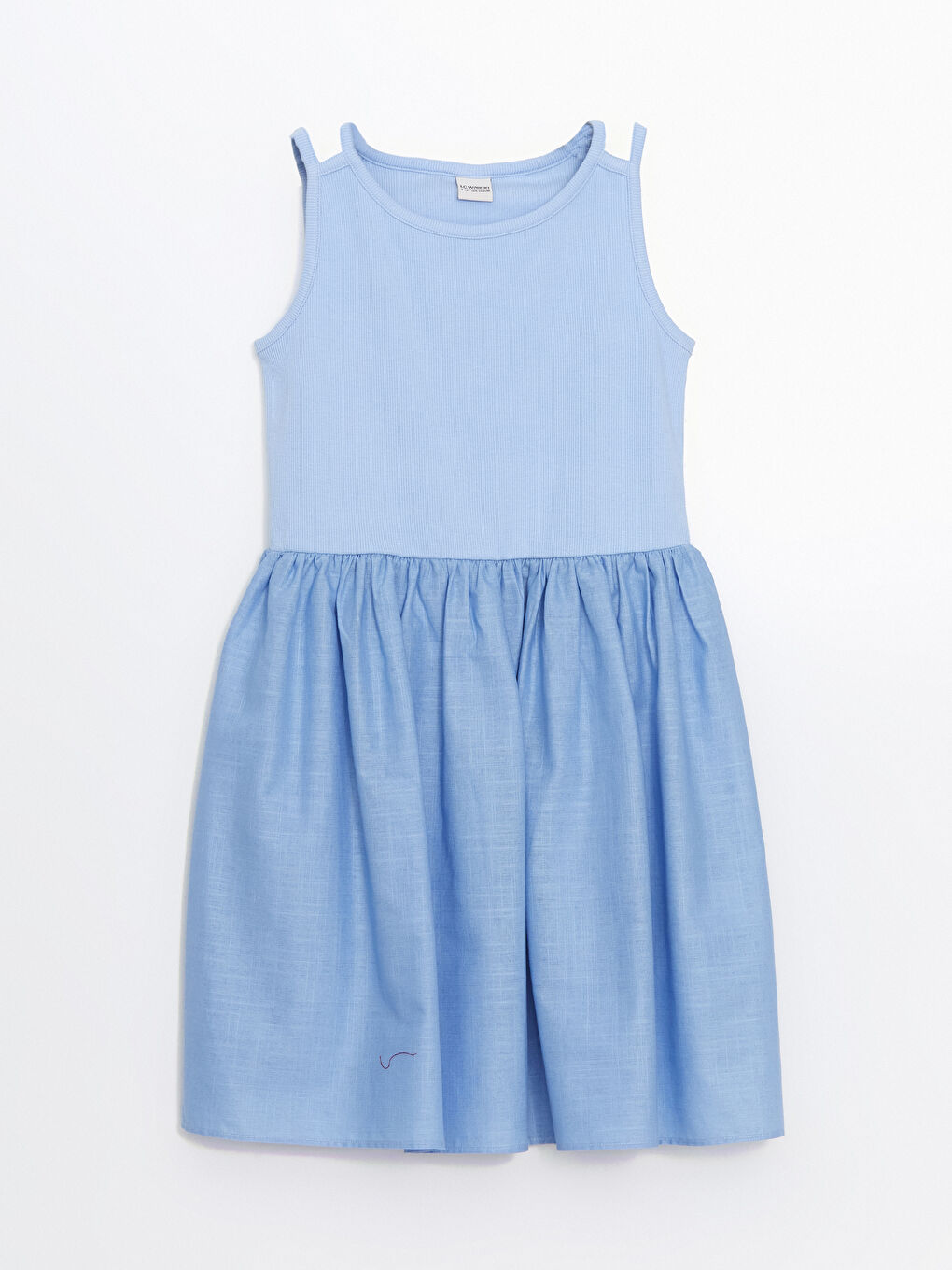 Plain Pleated Girls' Above Knee Dress -S5G386Z4-YTE