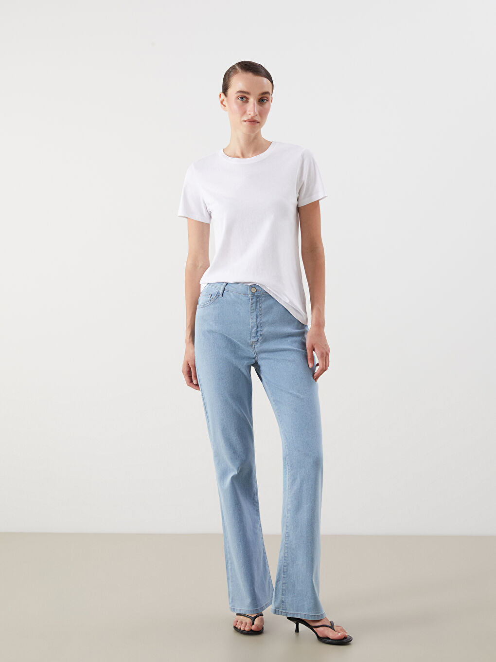 İndigo Crop Flare Kadın Jean Pantolon