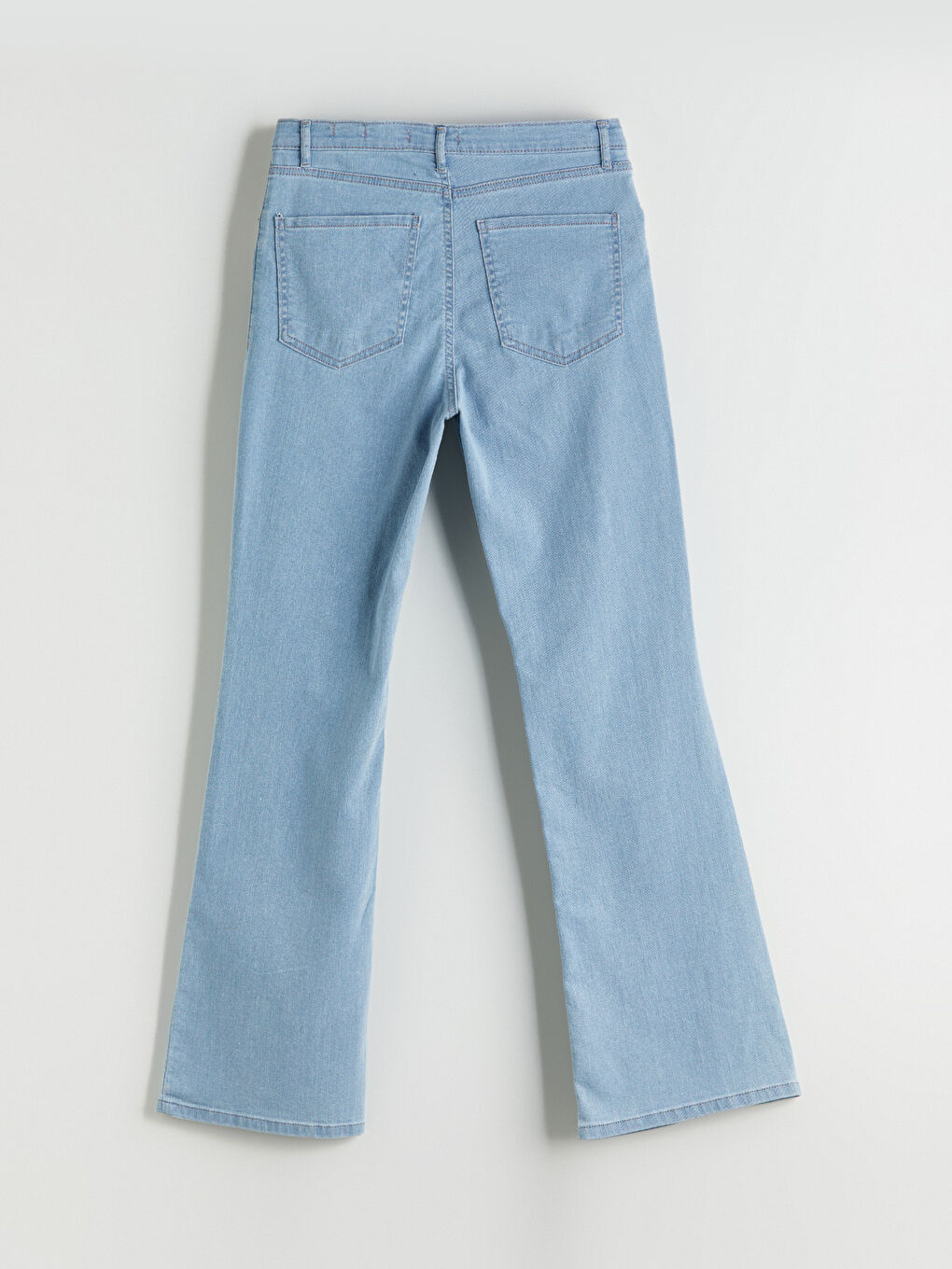 İndigo Crop Flare Kadın Jean Pantolon-5