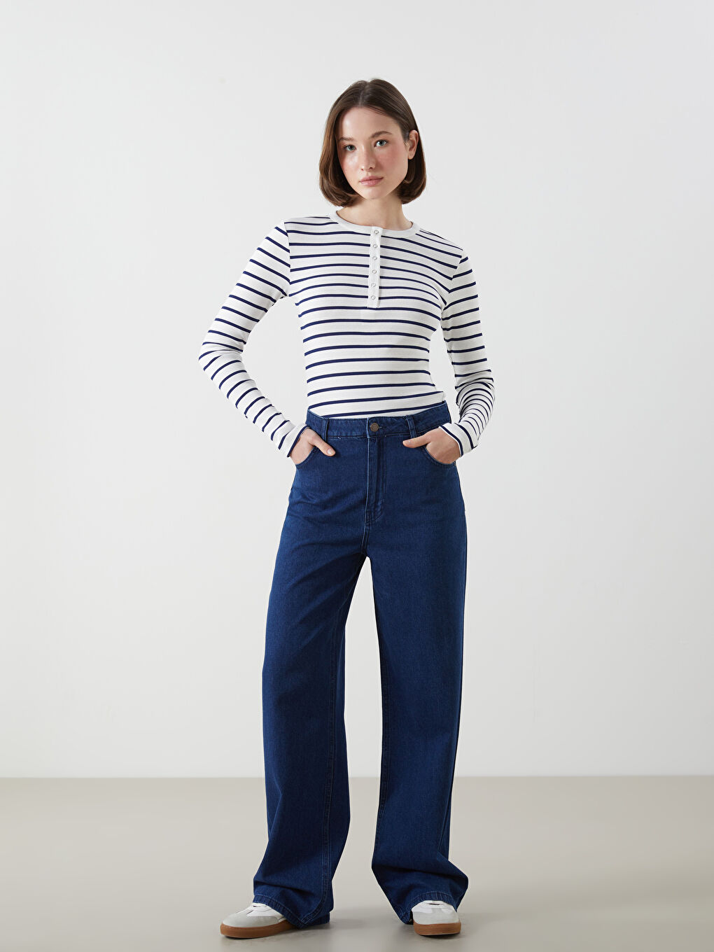 LCW ECO Indigo Wideleg Kadın Jean Pantolon