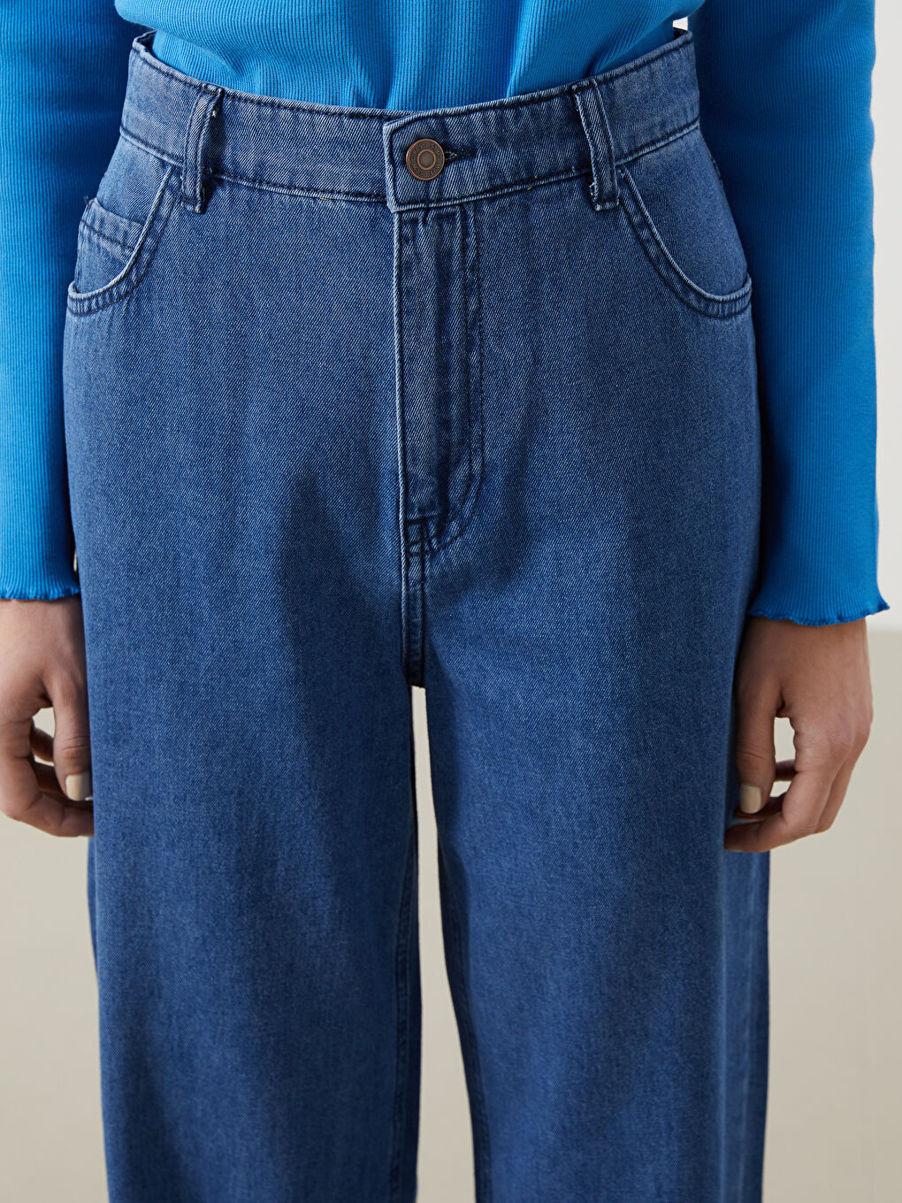 LCW ECO Indigo Wideleg Kadın Jean Pantolon - 2