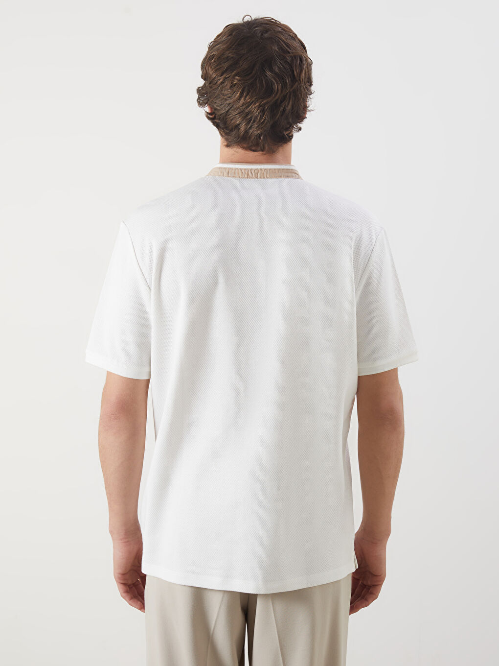 LCW Vision Grandad Collar Pique Men's T-Shirt -S5G423Z8-R9J