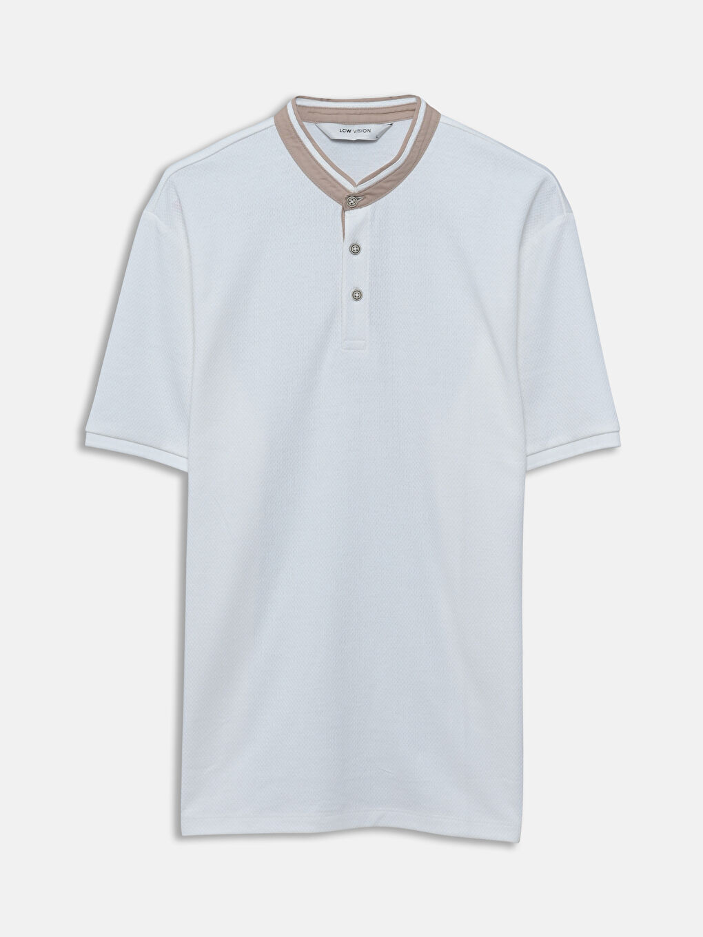 LCW Vision Grandad Collar Pique Men's T-Shirt -S5G423Z8-R9J