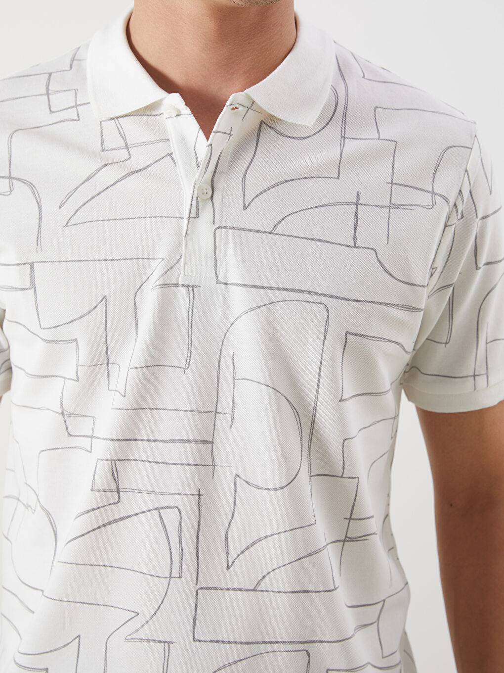 LC Waikiki Polo Neck Short Sleeve Patterned Pique Men's T-Shirt -S5G424Z8-R9J