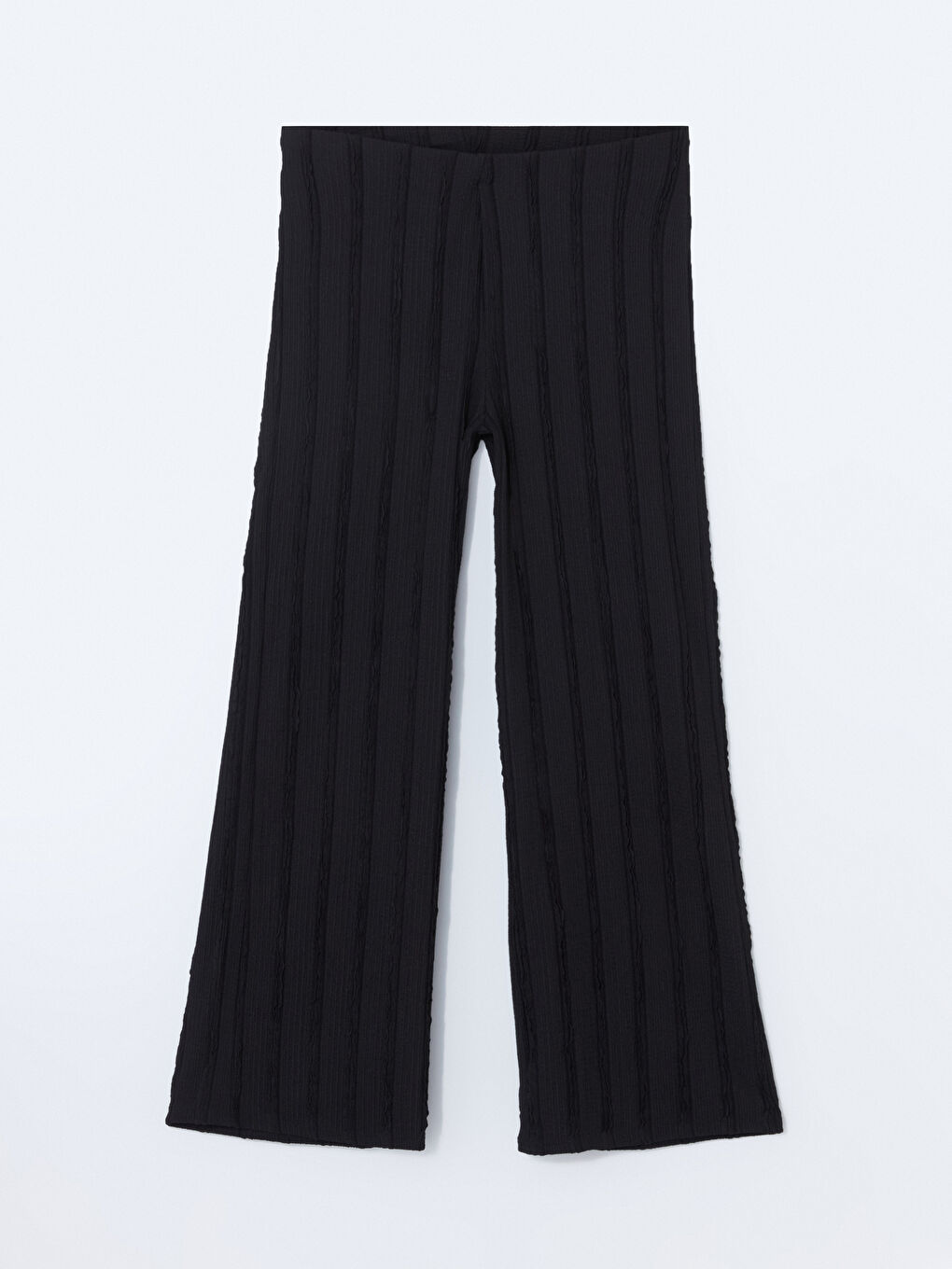 Elastic Waist Textured Wide Leg Women's Trousers -S5G434Z8-CVL