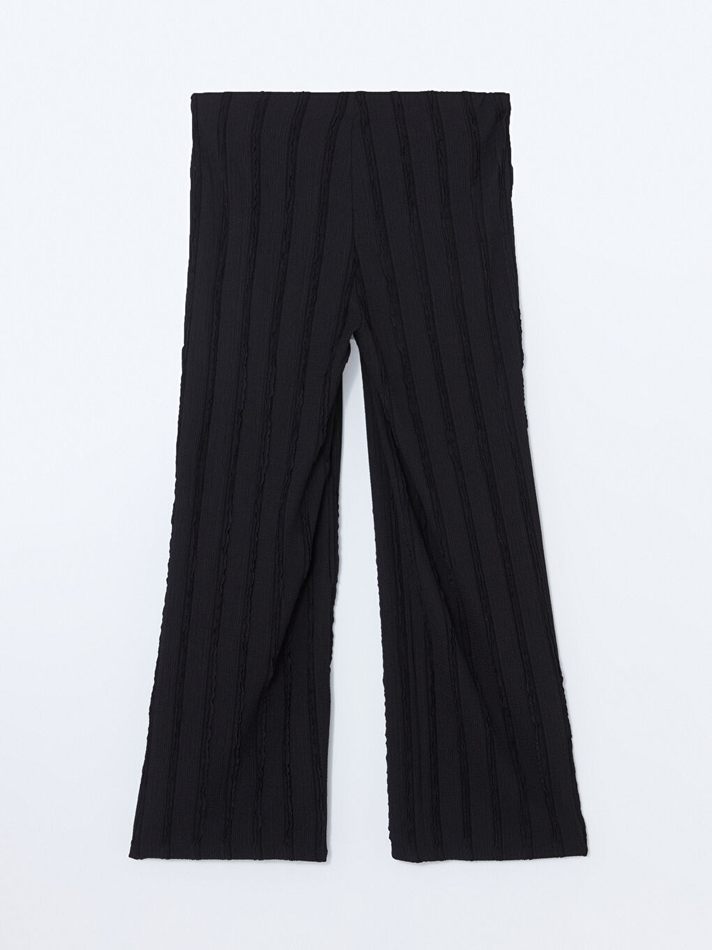 Elastic Waist Textured Wide Leg Women's Trousers -S5G434Z8-CVL