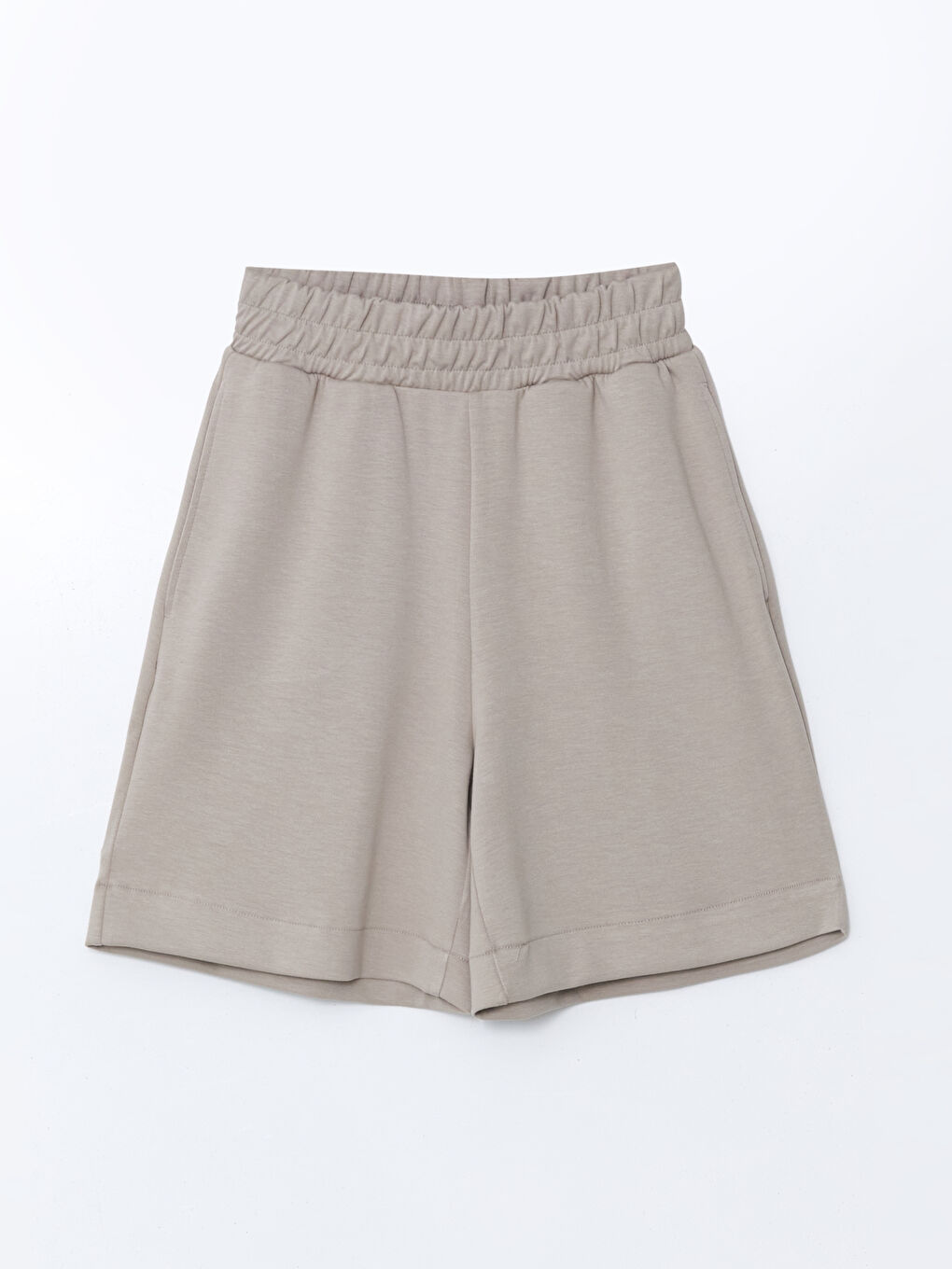 Elasticated Waist Women's Shorts -S5G435Z8-GEY