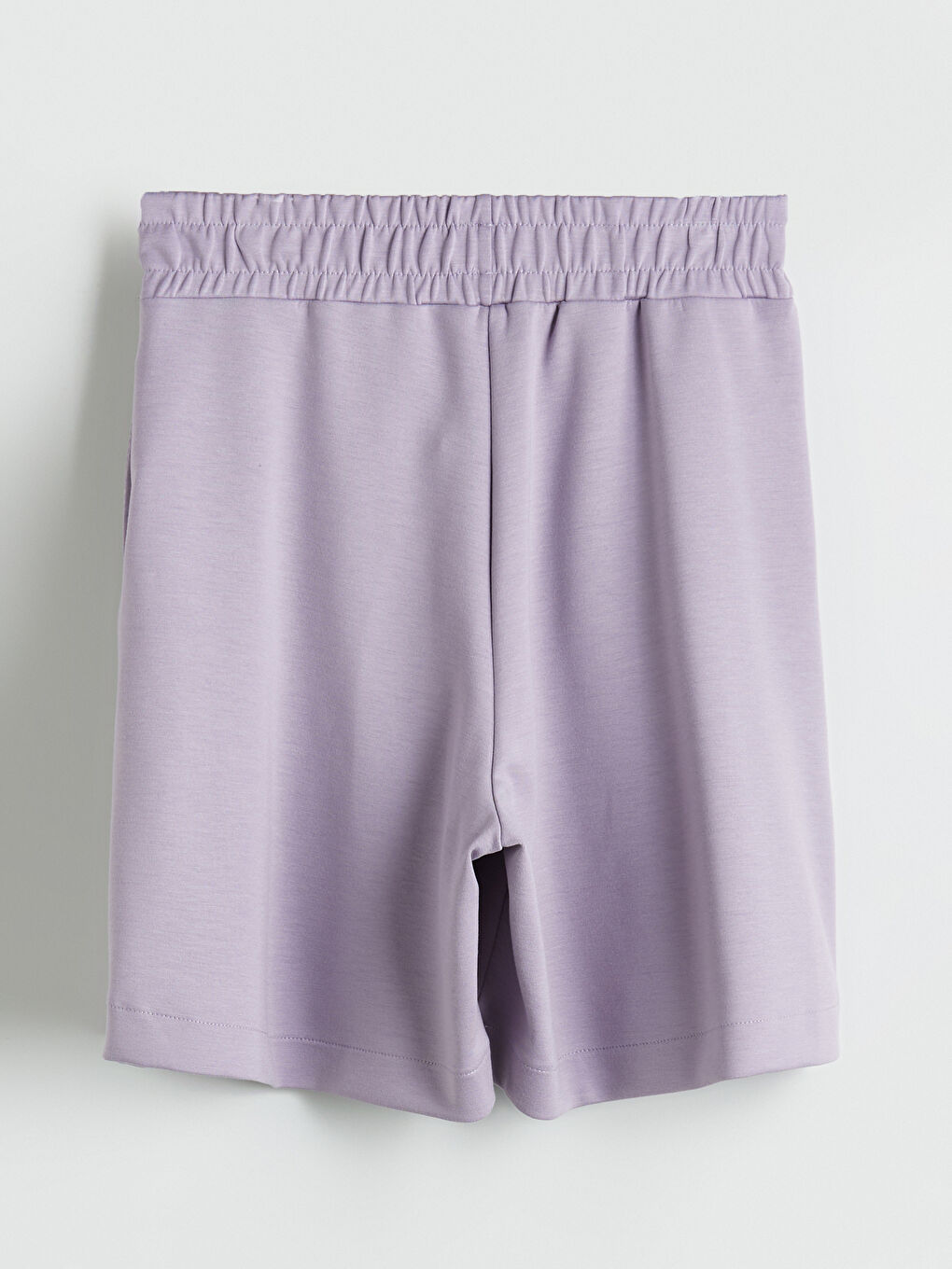 Lila Beli Lastikli Kadın Şort-5