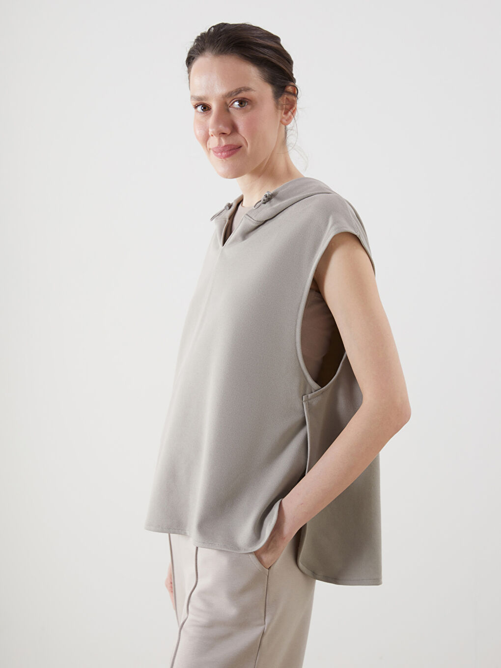 Hooded Oversize Women's T-Shirt -S5G441Z8-GTC