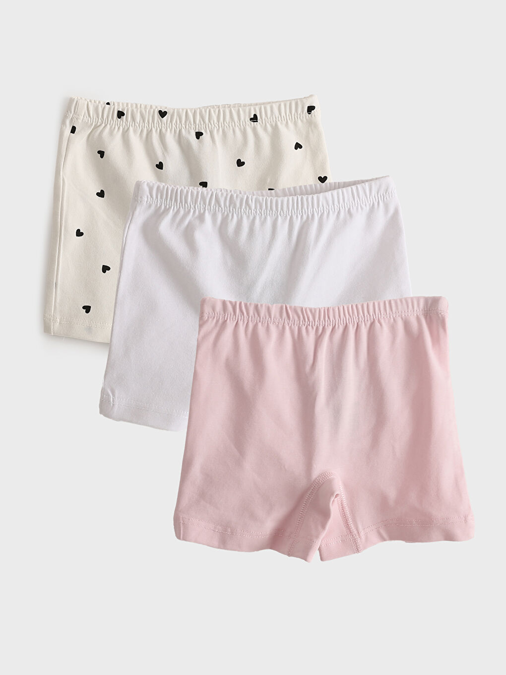 Girls' Elasticated Waist Jersey Boxer 3-Pack -S5G443Z1-LU7