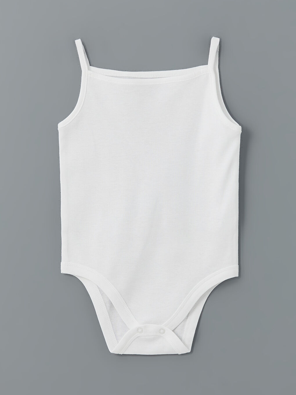 Ekru Askılı Kız Bebek Çıtçıtlı Body-1