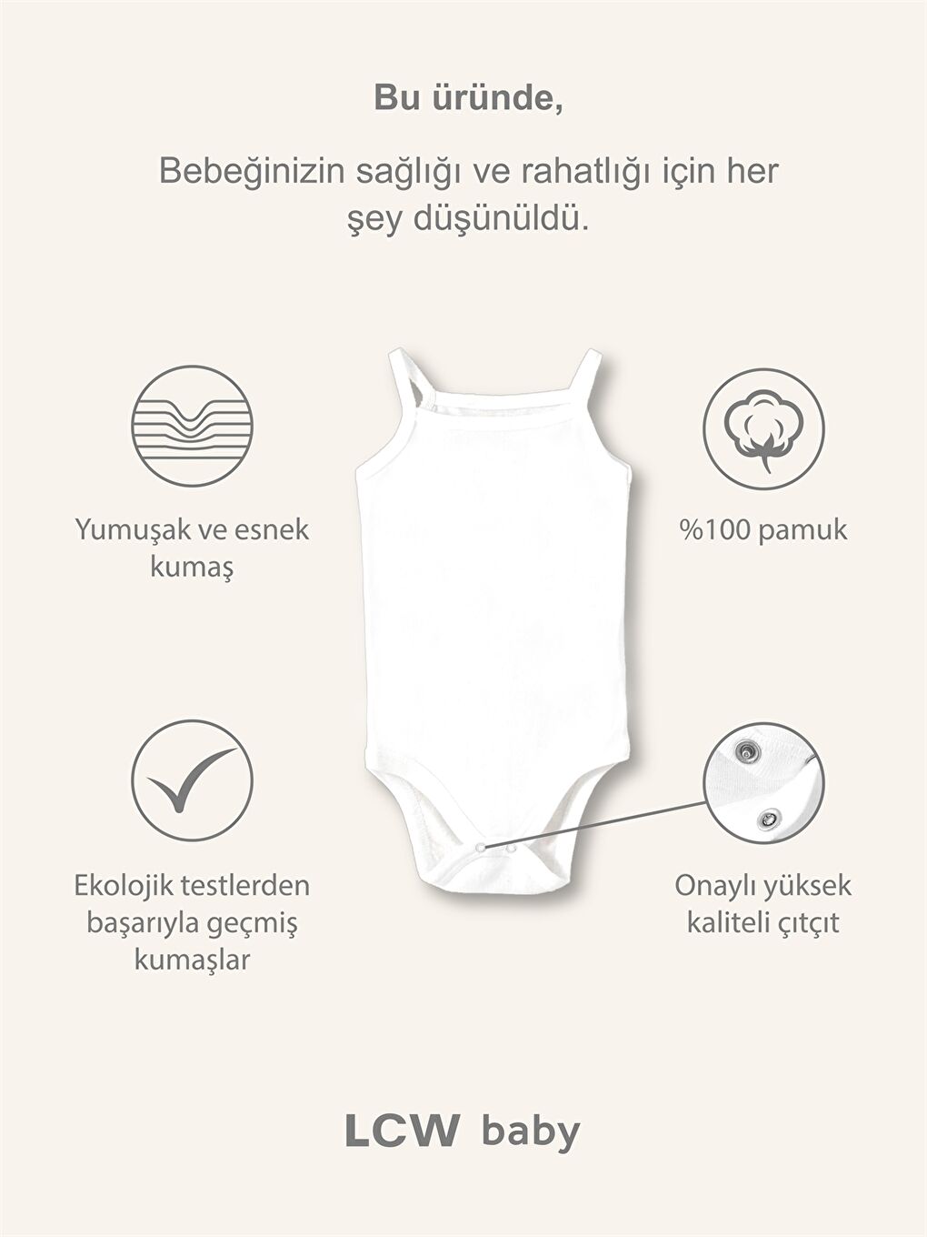 LCW baby Organic Fabric Baby Girls' Snap Bodysuit 3-pack -S5G445Z1-R9J