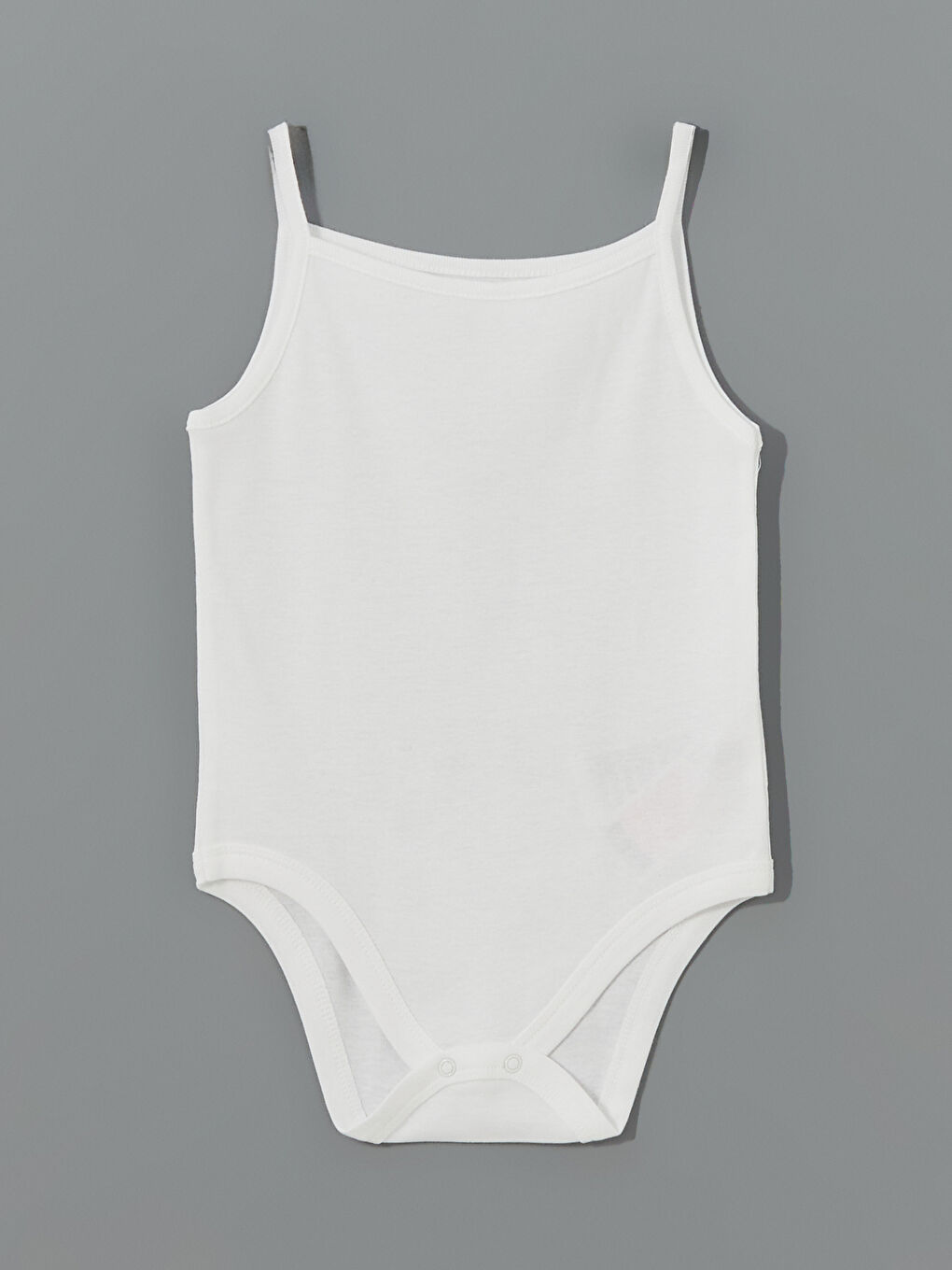 Ekru Askılı Basic Kız Bebek Çıtçıtlı Body