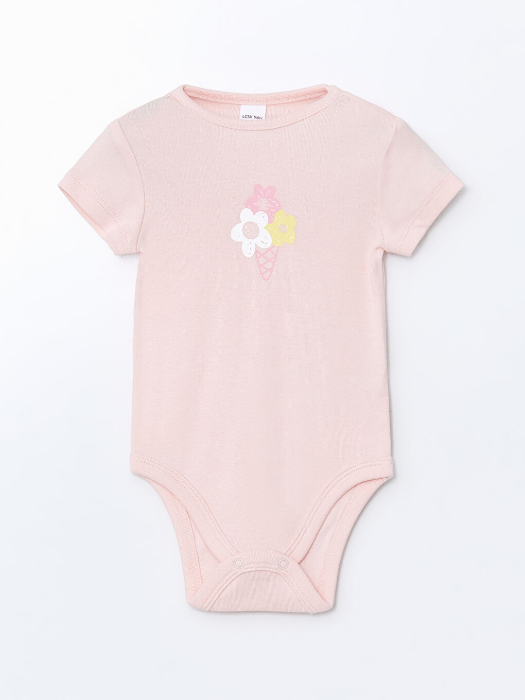 Crew Neck Short Sleeve Floral Baby Girl Snap-On Bodysuit 2-Piece -S5G462Z1-JM1
