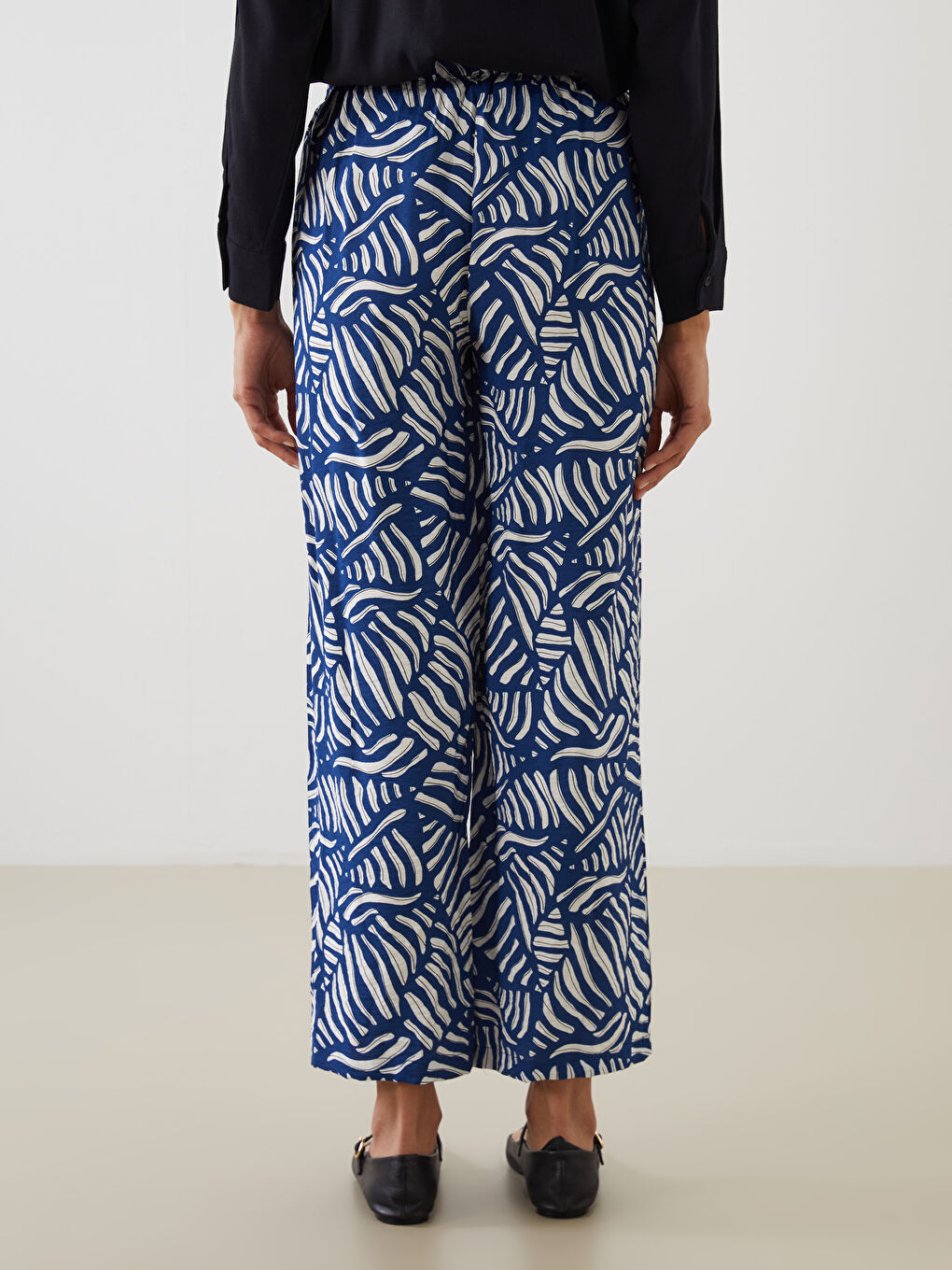 LCW Modest Elasticated Waist Patterned Women's Trousers -S5G476Z8-LQQ