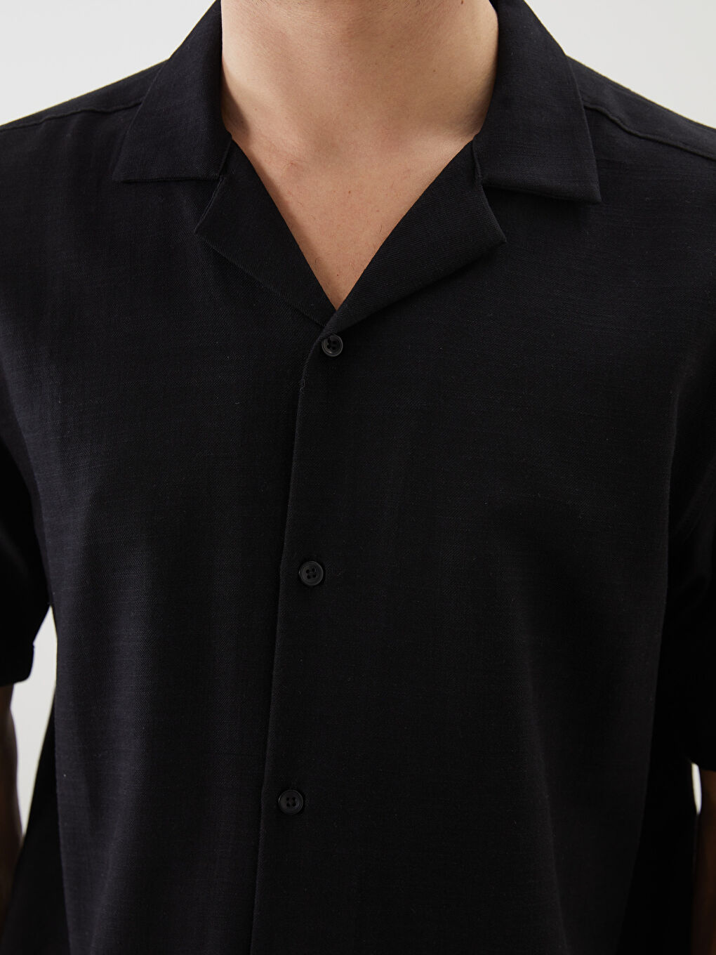 Ерлерге арналған зығыр тәріздес қысқа жеңді стандартты пішімді жейде-6