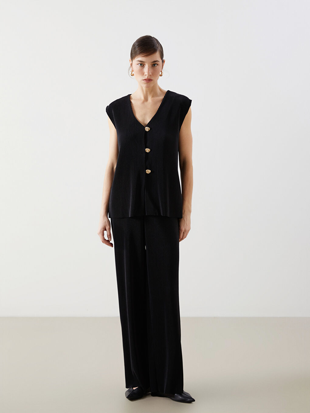 LCW Vision V-Neck Women's Waistcoat -S5G496Z8-CVL