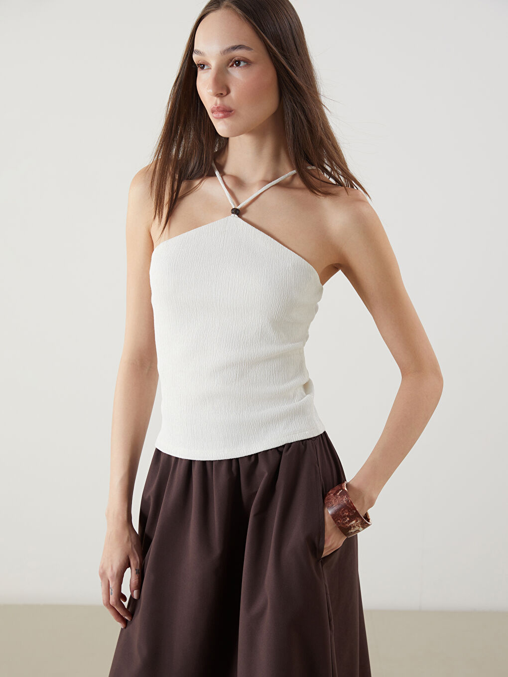 Bluza sa halter okovratnikom -S5G497Z8-FEW