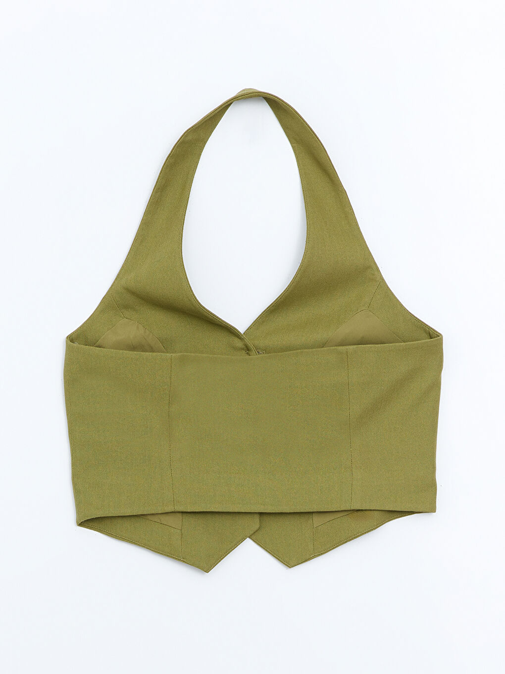 V-Neck Linen Blend Women's Classic Waistcoat -S5G519Z8-VDM